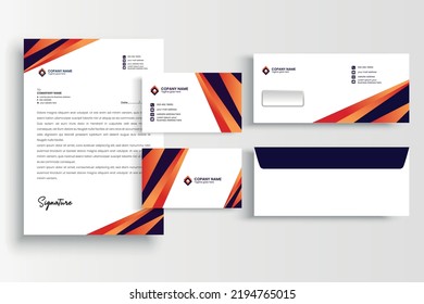 Corporate Modern Business Stationary Template, Set, Letterhead, Envelope, Business Card