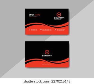 Diseño de plantillas de tarjetas de visita premium limpias y corporativas, diseño de tarjetas de negocios elegante, rojo y negro creativo