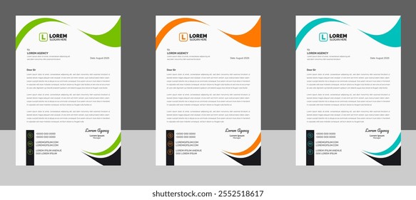 Plantilla de diseño de membrete de empresa profesional y creativa Corporativa moderna limpia. Plantilla de diseño de cabeza de letra de empresa A4 corporativa abstracta.