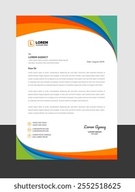 Corporate Modern Clean professional and creative company business letterhead design template. abstract corporate Business A4 letter head design template.