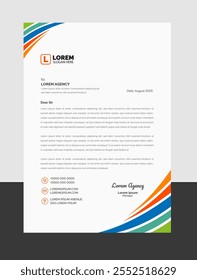 Modelo de design de cabeça de carta empresarial profissional e criativa Corporate Modern Clean. Modelo de design de cabeça de carta A4 empresarial abstrato.