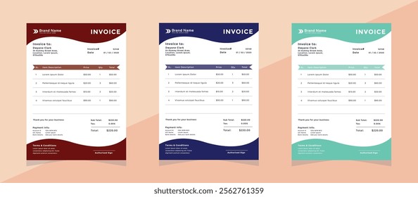 Corporate modern Colorful invoice design 02