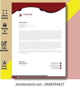 
corporate modern creative minimal Company Business letterhead A4 size design template,abstract professional newsletter, Simple letter head templates for official project, a4 sizes
