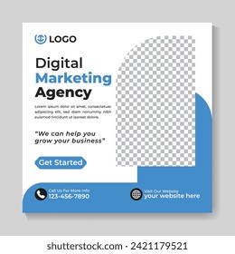 Corporate modern digital marketing agency social media post design creative square web banner template