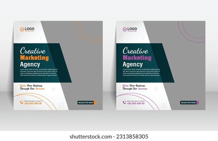 Corporate modern digital marketing social media post design template. Business banner design, Social media banner