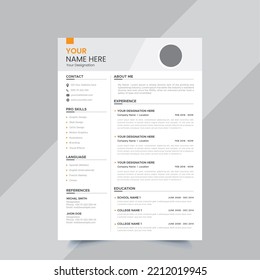 Corporate Modern Elegant Resume Template Design