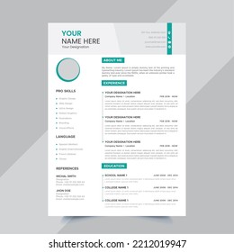 Corporate Modern Elegant Resume Template Design