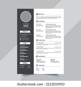 Corporate Modern Elegant Resume Template Design