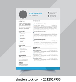 Corporate Modern Elegant Resume Template Design