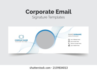 Corporate Modern Email Signature Design template and Email signature template design or business email signature vector design