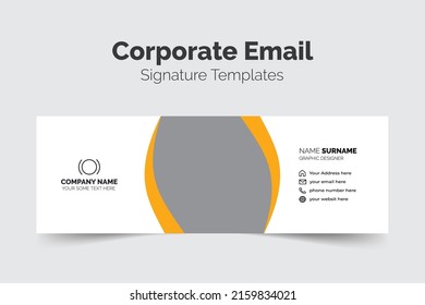 Corporate Modern Email Signature Design template and Email signature template design or business email signature vector design