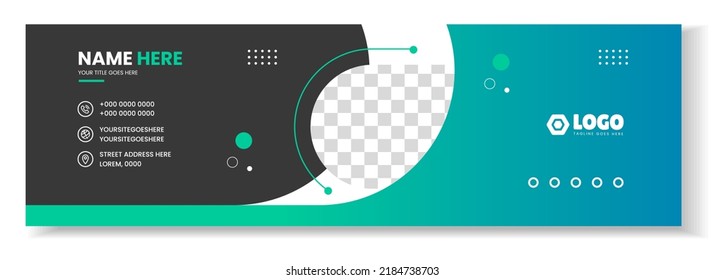 Corporate Modern Email Signature Design template. Email signature template design with green color. business e signature vector design.