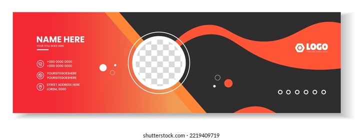 Corporate Modern Email Signature Design template. Email signature template design with orange color. business e signature vector design.