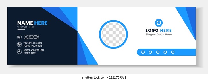 Corporate Modern Email Signature Design template. Email signature template design with blue color. business e signature vector design. Email Signature Design template.