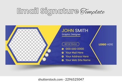 Corporate Modern Email Signature Design template. Email signature template design set with blue, yellow, red and green color. business email signature vector design. vector illustration