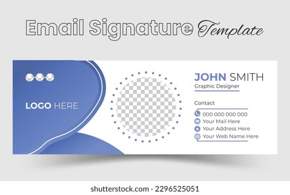 Corporate Modern Email Signature Design template. Email signature template design set with blue, yellow, red and green color. business email signature vector design. vector illustration