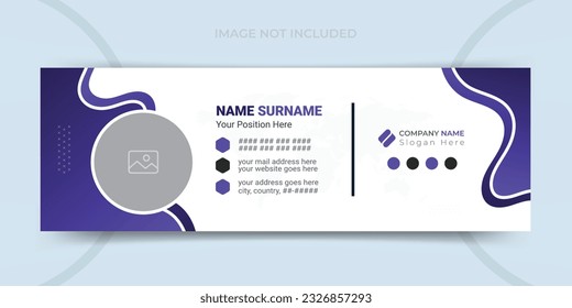 Corporate and modern email signature design with vector background