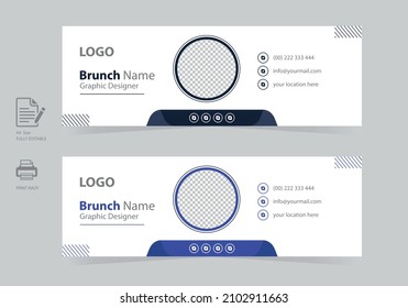 Corporate modern Email signature or corporate minimalist email signature template and personal social media cover templates