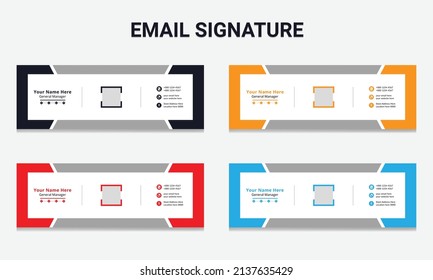 Corporate modern email signature template design