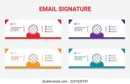 Corporate modern email signature template design