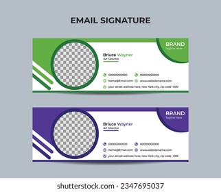 Corporate Modern email signature template or email footer and personal social media cover design