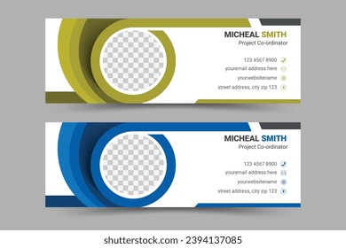 Corporate modern email signature template with two color variations