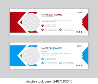Corporate Modern Email Signature Template Vector Design. Social media cover design template. Business email signature