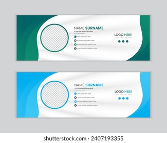 Corporate Modern Email Signature Template Vector Design. Social media cover design template. Business email signature