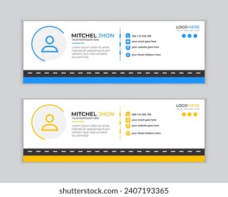 Corporate Modern Email Signature Template Vector Design. Social media cover design template. Business email signature