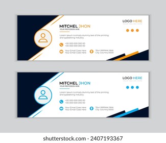 Corporate Modern Email Signature Template Vector Design. Social media cover design template. Business email signature