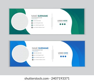 Corporate Modern Email Signature Template Vector Design. Social media cover design template. Business email signature