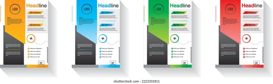 Corporate modern Flyer design template with yellow, blue, green and red color. creative modern Flyer design template for your project. Flyer, minimalist, Business Flyer design.