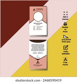 Moderne Corporate ID Card Vektorgrafik Vorlage für Corporate Sound Unternehmen, Professionelle Mitarbeiter-Identitäts-Ausweis-Pass-Illustration 