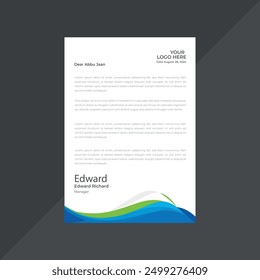Corporate modern letterhead design, Business Letterhead
