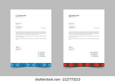 corporate modern letterhead design template,  Business letterhead design.