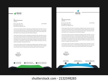 corporate modern letterhead design template with red color. creative modern letterhead design template for your project. Business letterhead template design.