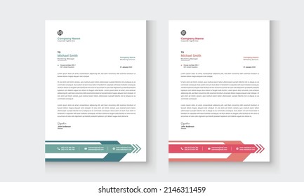corporate modern letterhead design template.