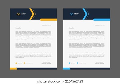 Corporate modern letterhead design template design. Minimalist Modern Creative Clean business letterhead. 