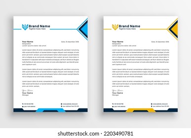 Corporate modern letterhead design template
