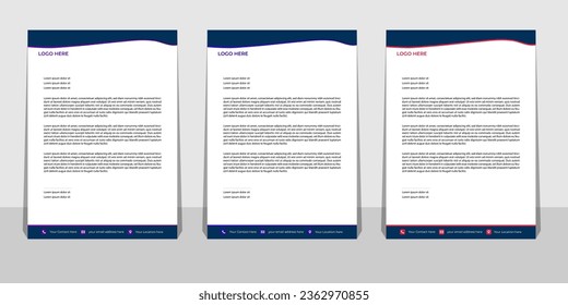 corporate modern letterhead design template with yellow, blue, green and red color. creative modern letter head design template for your project. letterhead, letter head, Business letterhead design.