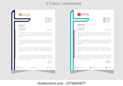 corporate modern letterhead design template with yellow, blue, green and red color. creative modern letter head design template for your project. letterhead, letter head, Business letterhead design.