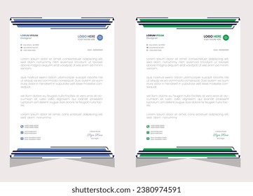 plantilla de diseño de membrete moderno corporativo con color amarillo, azul, verde y rojo. plantilla de diseño de encabezado de letra moderna y creativa para su proyecto. membrete, cabecera de carta, diseño de membrete de negocios.