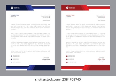 corporate modern letterhead design template with yellow, blue, green and red color. creative modern letter head design template for your project. letterhead, letter head, Business letterhead design.