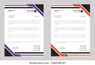 corporate modern letterhead design template with yellow, blue, green and red color. creative modern letter head design template for your project. letterhead, letter head, Business letterhead design.