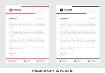 corporate modern letterhead design template with yellow, blue, green and red color. creative modern letter head design template for your project. letterhead, letter head, Business letterhead design.