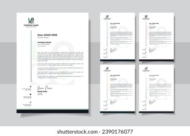 Corporate modern letterhead design template with yellow, blue, green and red color. creative modern letter head design template for your project. 