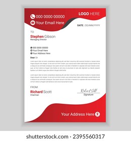 Corporate modern letterhead design template. Business letterhead design.
