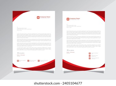 corporate modern letterhead design template with red and black color, creative modern letterhead design template for your project. letterhead, letter head, Business letterhead design.