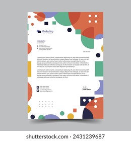 corporate modern letterhead design template with yellow, blue, green and red color. creative modern letter head design template for your project. letterhead, letter head, Business letterhead design.