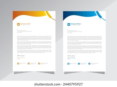 Corporate modern letterhead design template with yellow and blue color. creative modern letter head design template for your project. letterhead, letter head, Business letterhead design.